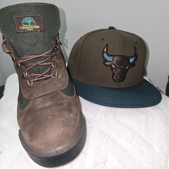 Timberland Men's Brown and Green Hiking Boots - Picture 2 of 9